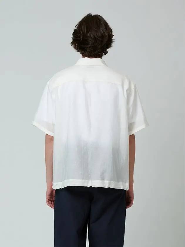 MEN One Pocket String Cotton Shirt Ivory - PINBLACK - BALAAN 5