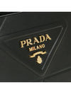 Small Symbol Logo Print Stitching Leather Cross Bag Black - PRADA - BALAAN 6