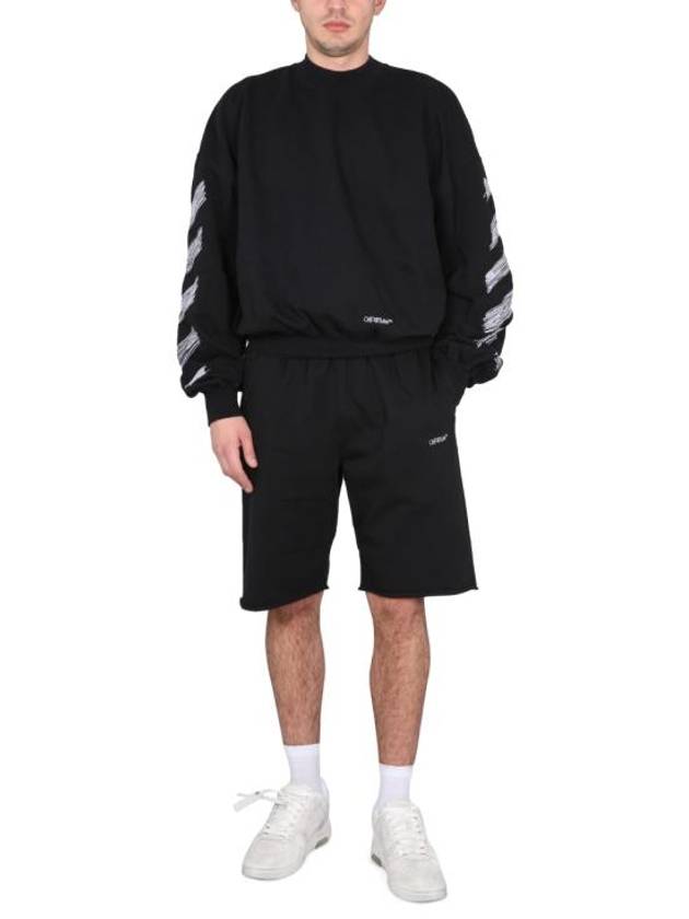 Men's Scribble Diag Sweatshirt Black - OFF WHITE - BALAAN 3