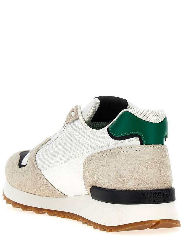 V Logo Face Low Top Sneakers White Green - VALENTINO - BALAAN 4