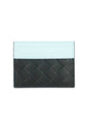 Intrecciato Two-Tone Card Wallet Blue - BOTTEGA VENETA - BALAAN 2