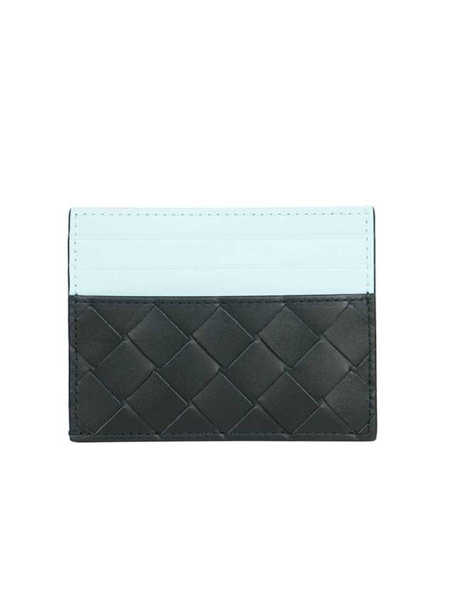 Intrecciato Two-Tone Card Wallet Blue - BOTTEGA VENETA - BALAAN 2