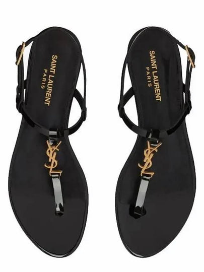 Women's Monogram Cassandra Sandals Black - SAINT LAURENT - BALAAN 2