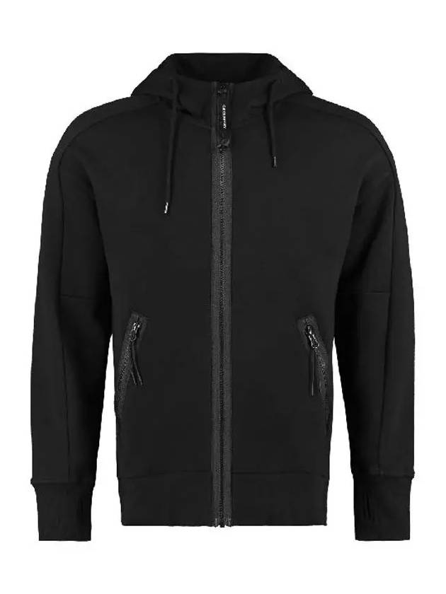 Diagonal Raised Fleece Goggle Hooded Jacket Black - CP COMPANY - BALAAN 3