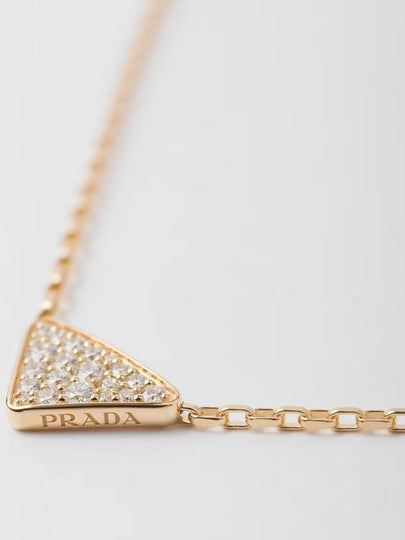 Eternal Gold Micro Triangle Pendant Necklace Yellow and Diamond Gold White Boutique 1JCA382FOWF00Y4 - PRADA - BALAAN 2