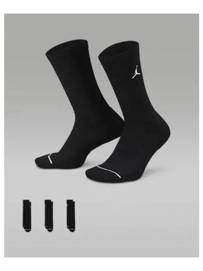 Jordan Everyday Crew Socks 3 Pack Black - NIKE - BALAAN 2