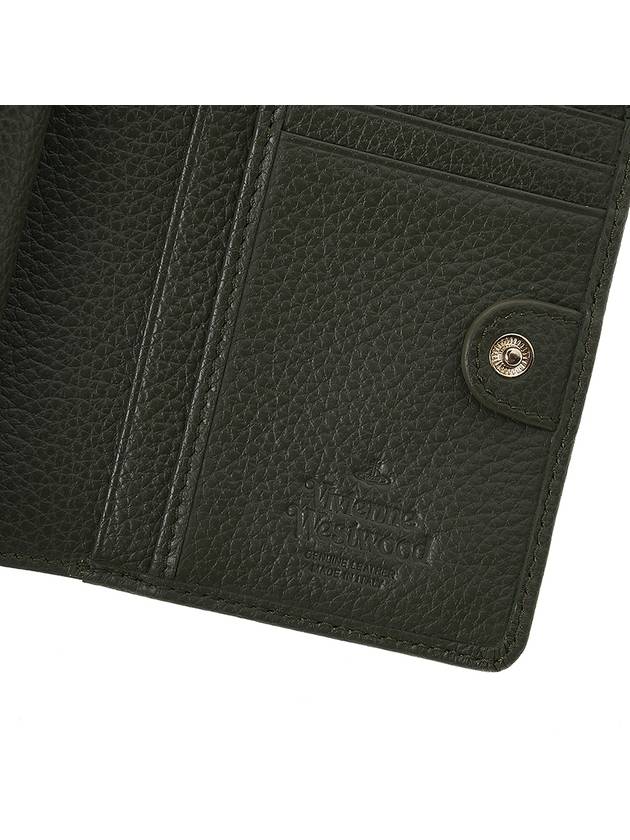 Grain Leather Frame Half Wallet Dark Green - VIVIENNE WESTWOOD - BALAAN 10