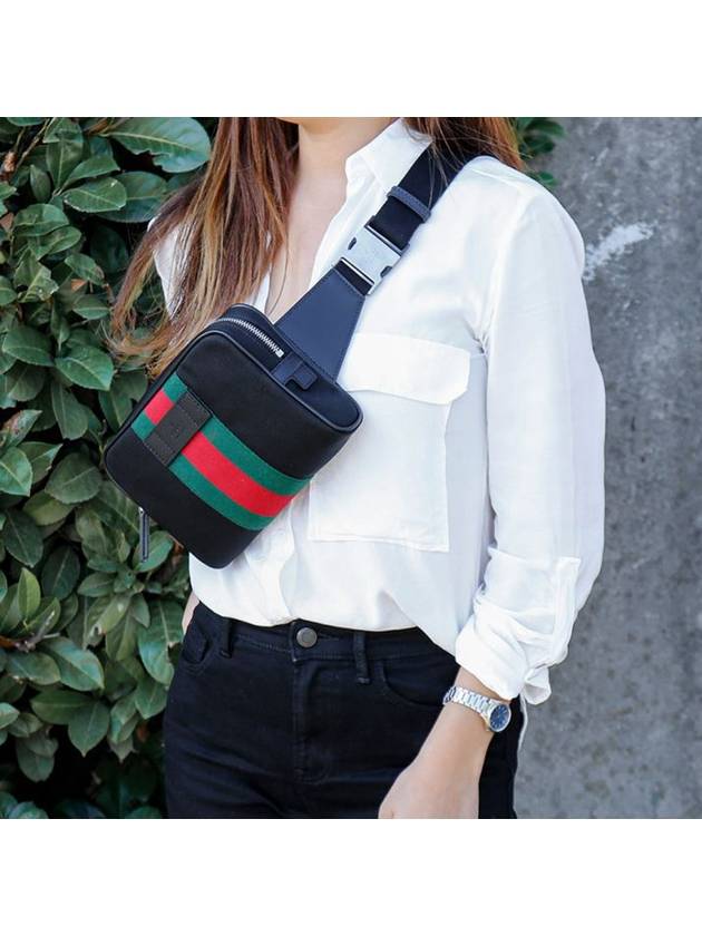 Signature Web Techno Canvas Belt Bag Black - GUCCI - BALAAN 7