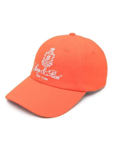 Logo Embroidered Baseball Cap Hat Orange - SPORTY & RICH - BALAAN 1