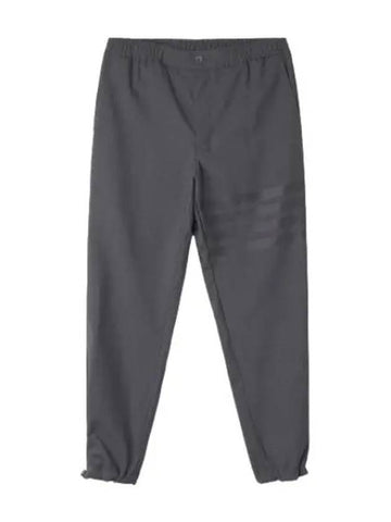 Diagonal wool regular fit pants dark gray - THOM BROWNE - BALAAN 1