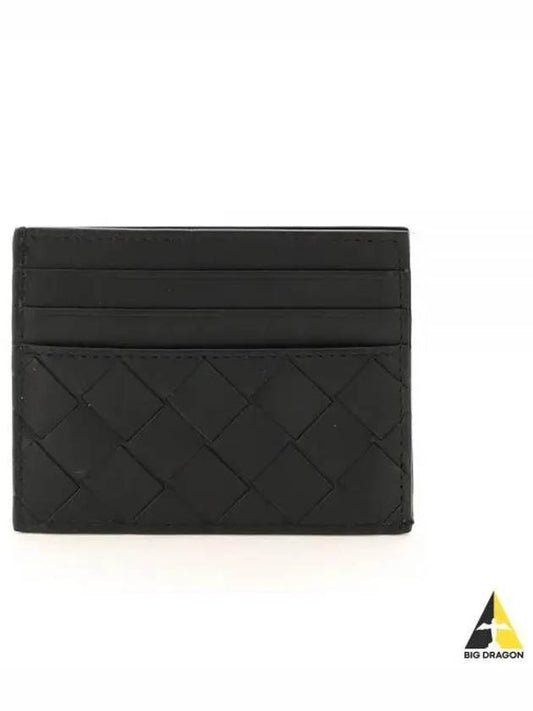 Intrecciato Leather Card Wallet Black - BOTTEGA VENETA - BALAAN 2