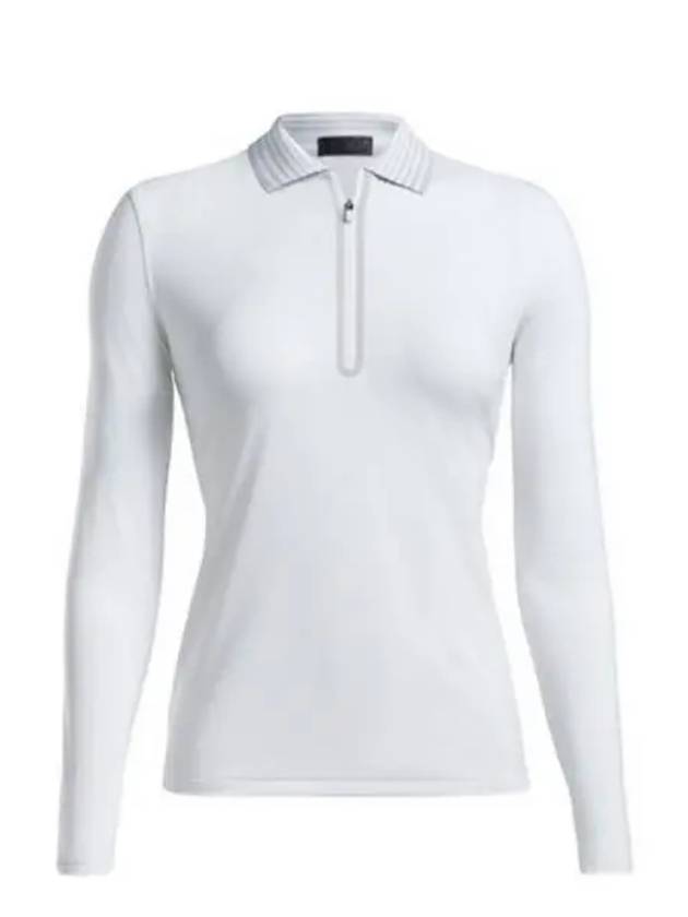 Women's Featherweight Zip Long Sleeve Polo Shirt White - G/FORE - BALAAN 2