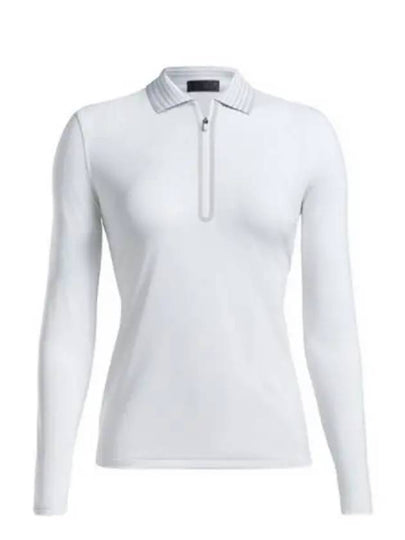 Women's Featherweight Zip Long Sleeve Polo Shirt White - G/FORE - BALAAN 2