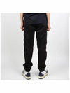 Garment Dyed Cotton Wool Satin Cargo Track Pants Black - STONE ISLAND - BALAAN 6