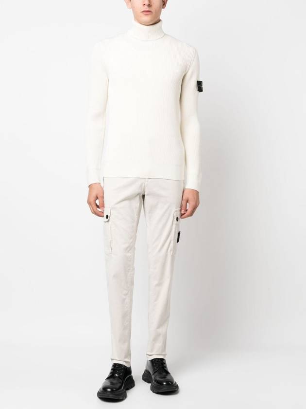 Men's Logo Patch Turtleneck White - STONE ISLAND - BALAAN 3