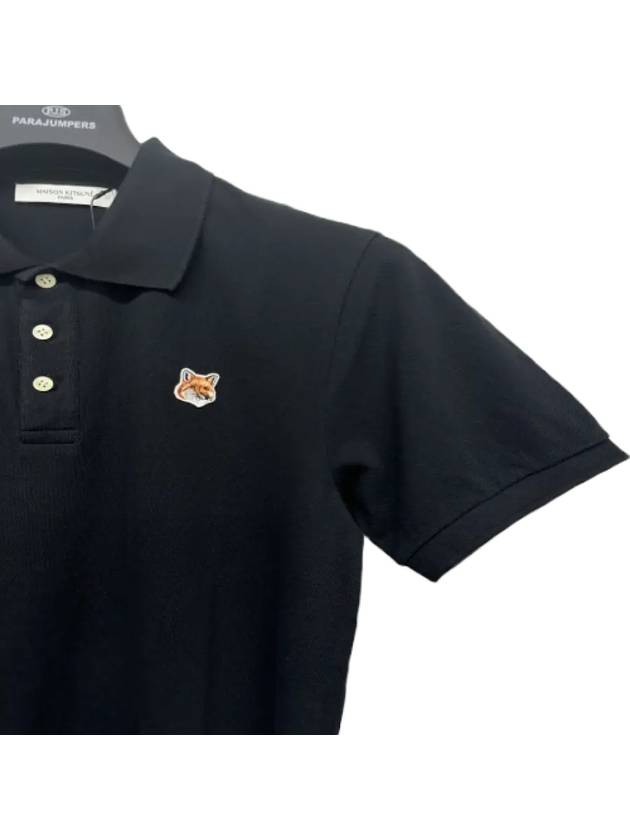 Fox Head Patch Classic Short Sleeve Polo Shirt Black - MAISON KITSUNE - BALAAN 3