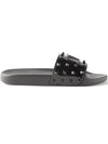 Men's V Logo Stud Slippers Black - VALENTINO - BALAAN 2