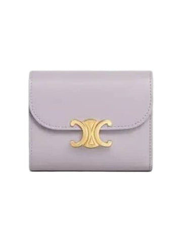 Shiny Triomphe Small Calfskin Half Wallet  Light Lilac Boutique - CELINE - BALAAN 1