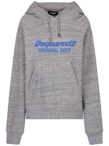 Women's Logo Print Hooded Top Gray - DSQUARED2 - BALAAN 1