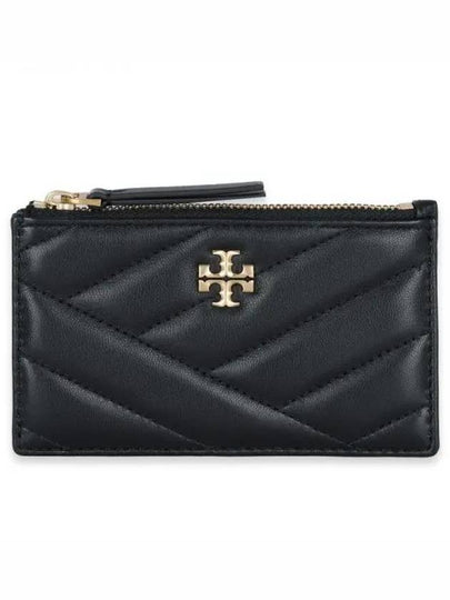 Kira Chevron Zipper Card Wallet Black - TORY BURCH - BALAAN 2