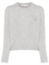 Bold Fox Head Embroidered Crop Knit Top Grey - MAISON KITSUNE - BALAAN 2