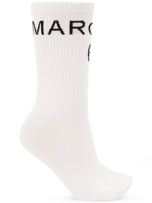 MM6 Logo Socks White - MAISON MARGIELA - BALAAN 1