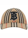 TB Monogram Stripe Cotton Ball Cap Beige - BURBERRY - BALAAN.