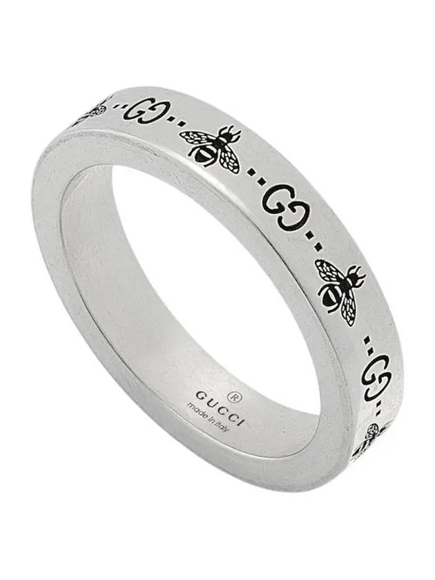 GG Bee Engraved Thin Ring Silver - GUCCI - BALAAN 6