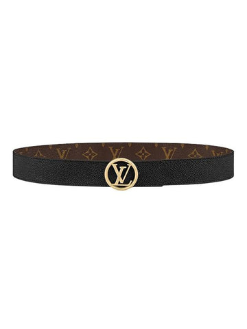 Circle 35mm Reversible Leather Belt Black - LOUIS VUITTON - BALAAN 1