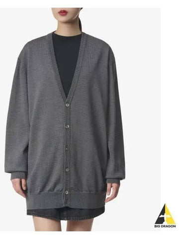 Merino Cardigan Charcoal W4038PCCHARC - WARDROBE.NYC - BALAAN 1