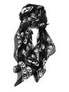 Skull Print Silk Scarf Black - ALEXANDER MCQUEEN - BALAAN 2