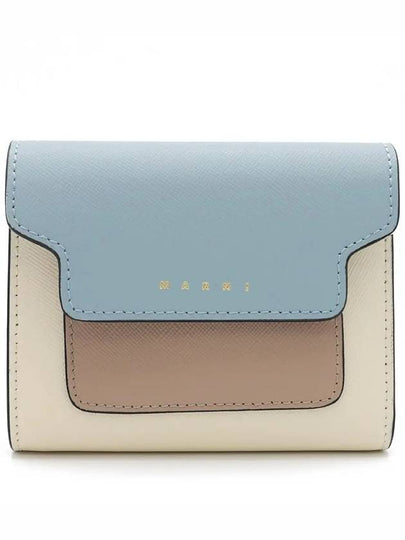 Saffiano Tri-Fold Half Wallet Blue - MARNI - BALAAN 2