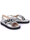 Logo Strap Sandals Silver 738691 AABYB 8149 - GUCCI - BALAAN 1