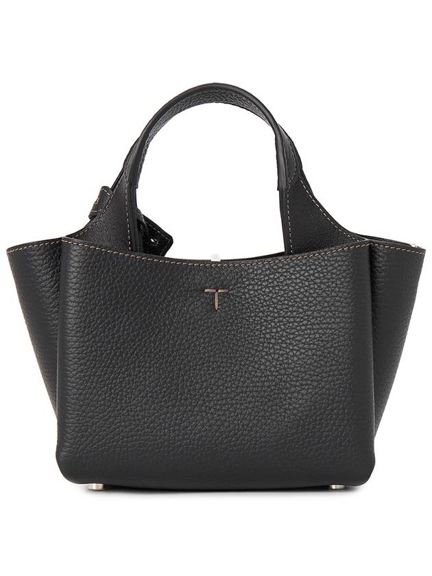 Micro Leather Tote Bag Black - TOD'S - BALAAN 4