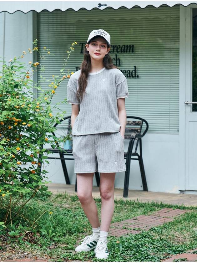 Summer Knit Round Short Sleeves T Shirt Grey - METAPHER - BALAAN 4