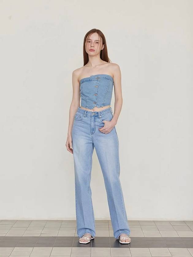 Relaxed straight denim pants light blue - LESEIZIEME - BALAAN 4