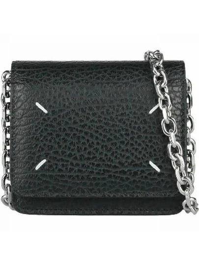 Embroidery Logo Chain Cald Wallet Black - MAISON MARGIELA - BALAAN 2