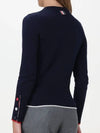 Hector Bow Virgin Wool Knit Top Navy - THOM BROWNE - BALAAN 4