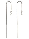 Monogram Opium Drop Metal Earrings Silver - SAINT LAURENT - BALAAN 1