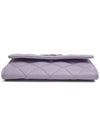 CC Logo Classic Caviar Card Wallet Purple - CHANEL - BALAAN 5