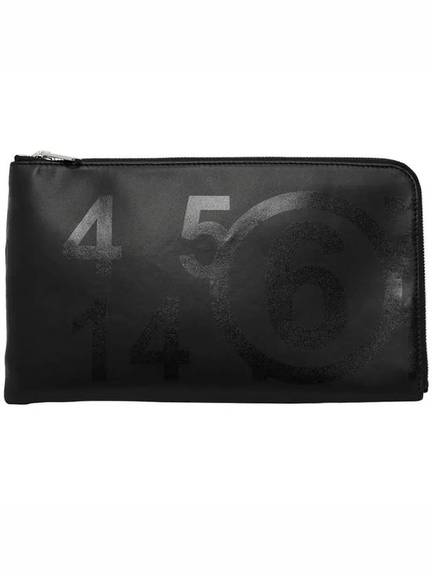 Stitch Number Logo Printing Clutch Bag Black - MAISON MARGIELA - BALAAN 4