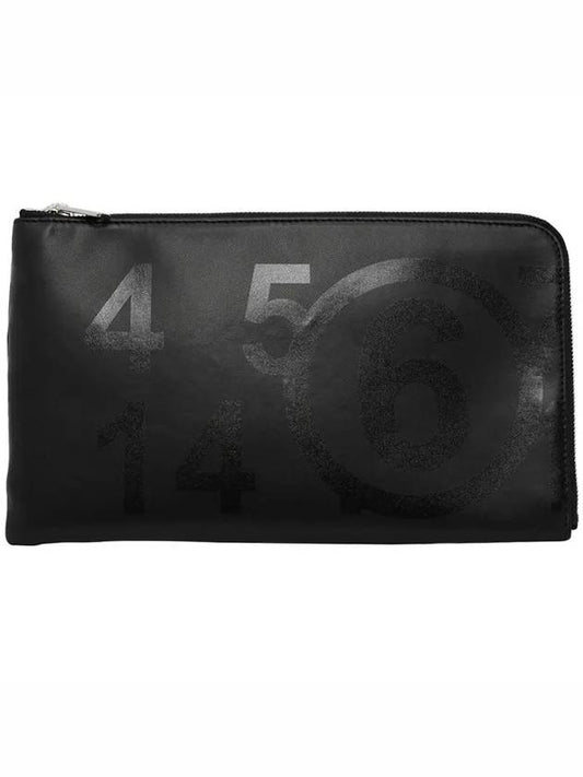 Stitch Number Logo Printing Clutch Bag Black - MAISON MARGIELA - BALAAN 2