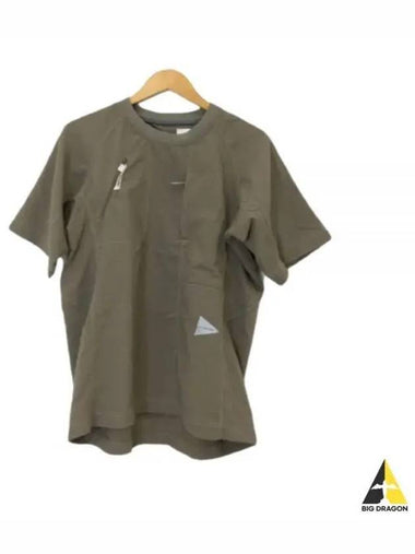 24 Stretch Rip Pullover Khaki 5744154122 180 Short Sleeve T Shirt - AND WANDER - BALAAN 1