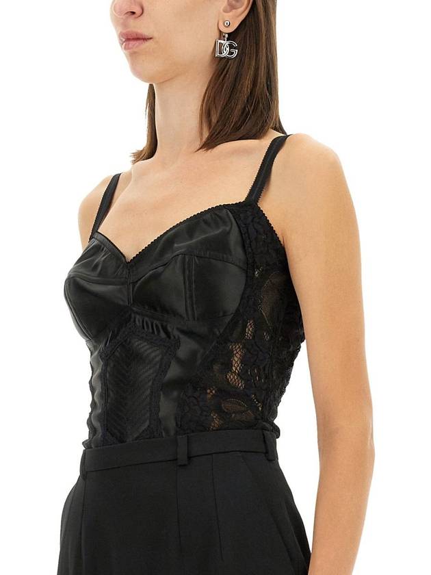 Dolce & Gabbana Satin And Lace Corsetry Top - DOLCE&GABBANA - BALAAN 4