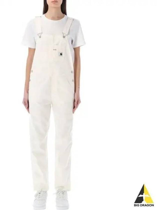 W BIB OVERALL WAXED white 23PI028634 - CARHARTT - BALAAN 1