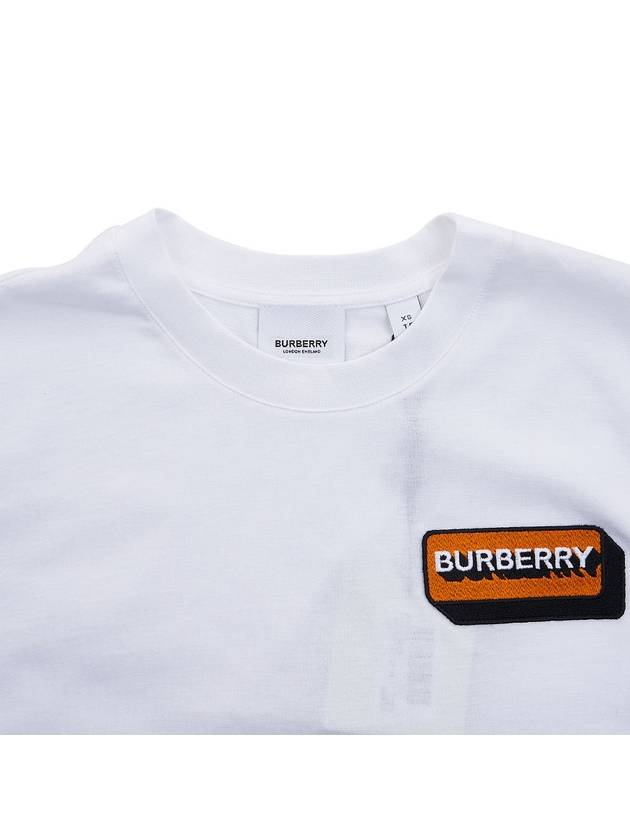 Logo Applique Cotton Short Sleeve T-Shirt White - BURBERRY - BALAAN 4