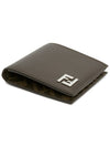 FF Square Leather Bi-Fold Half Wallet Brown - FENDI - BALAAN 4