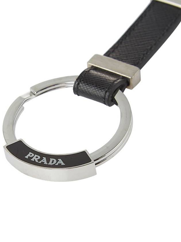 Saffiano Leather Key Holder Black - PRADA - BALAAN 5