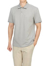 Men's Logo Patch Short Sleeve Polo Shirt Grey - CP COMPANY - BALAAN 5