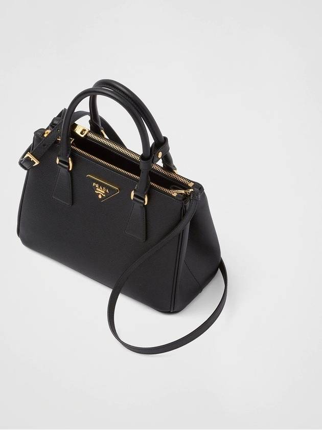 Galleria Saffiano Leather Small Tote Bag Black - PRADA - BALAAN 5